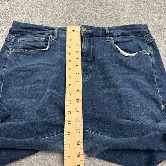 Good American Good Legs High Rise Skinny Denim Jeans Womens 18 Plus Dark Wash - Picture 10 of 16